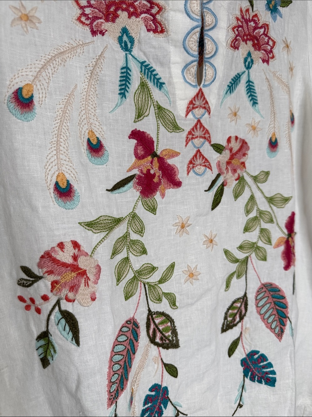 NWT Johnny Was Emika Kimono Sleeve Flounce Dress Medium Embroidered - Picture 5 of 9